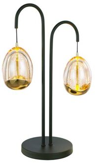 Highlight Tafellamp Golden Egg 2 lichts H 48 cm amber-zwart