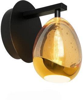 Highlight Wandlamp Golden Egg 1 lichts klein amber-zwart
