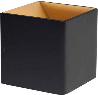 Highlight Wandlamp Stretto 6 Watt 10x10 cm zwart goud