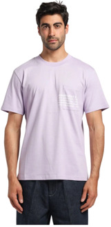 Highrol T-shirt met zak en afdrukken Department Five , Purple , Heren - XL