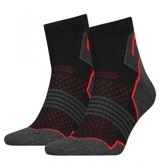 Hiking 2-pack Quarter Sokken - zwart/rood - 43-46