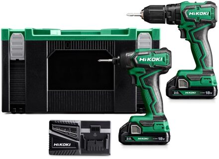 Hikoki KC18DDWGZ Combopack | DV18DD + WH18DD | 18 V | 2 x 2,0 Ah accu + lader | In HSC III koffer - KC18DDWGZ