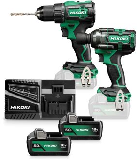 Hikoki KC18DEWMZ | Combopack | DV18DE + WR18DH | 18 V | 2 x 5,0 Ah accu + lader | In HSC III koffer - KC18DEWMZ