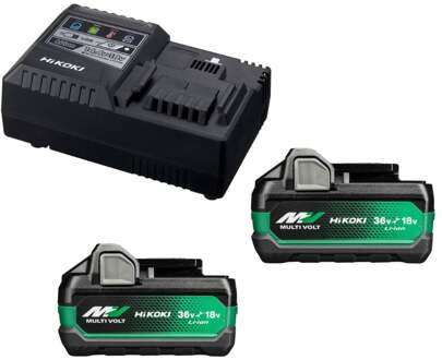Hikoki UC18YSL3WHZ Booster Pack | 2 x Multi-Volt BSL38A18X Accu's 5Ah 18V / 2,5Ah 36V + snellader UC18YSL3