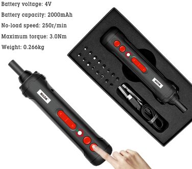 Hilda Elektrische Schroevendraaier Set Draadloze Elektrische Boor Mini Usb Oplaadbare Met Led Lampje En 19Pcs Bits Boor