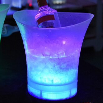 Hilife 5L 4 Kleur Waterdichte Plastic Led Ijsemmer Bar Nachtclub Licht Up Champagne Whisky Bier Emmer Bars Night Party Blauw