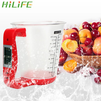 HILIFE Electronic Tool Temperature Measurement Cups Hostweigh Measuring Cup Digital Beaker Kitchen Scales with LCD Display