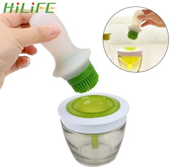 Hilife Honing Olijfolie Gebak Borstel Met Glazen Fles Bbq Siliconen Borstel Keuken Koken Gereedschap Basting Borstels Barbecue Gadget