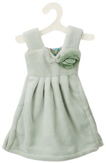 Hilife Jurk Vormige Huishoudelijke Handdoek Badkamer Keuken Handdoek Super Absorberende Coral Fluwelen groen