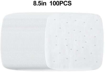 Hilife Pot Olie Papier 7/8/9 Inch Keuken Accessoires Lucht Friteuse Liners Wit Geperforeerde Non-stick Mat Voor stomen Bakken 100 Stuks 8.5duim