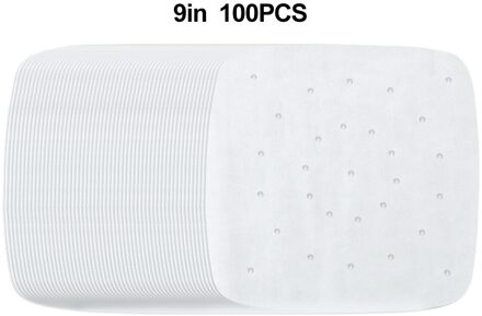 Hilife Pot Olie Papier 7/8/9 Inch Keuken Accessoires Lucht Friteuse Liners Wit Geperforeerde Non-stick Mat Voor stomen Bakken 100 Stuks 9duim