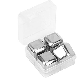 HILIFE Rvs Ice Cubes Bier Drinken Quick Bevroren Ijs Steen Herbruikbare Chilling Stones voor Whiskey Wijn Rode Wijn Koelers 4stk