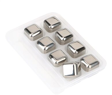 HILIFE Rvs Ice Cubes Bier Drinken Quick Bevroren Ijs Steen Herbruikbare Chilling Stones voor Whiskey Wijn Rode Wijn Koelers 8stk