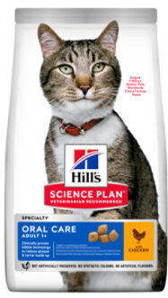 Hill's 2x7kg Adult 1+ Oral Care met Kip Hill's Science Plan Kattenvoer
