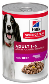 Hill&apos;s Hill's Adult nat hondenvoer met rund blik 1 tray (12 x 370 g)