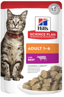 Hill&apos;s Hill's Adult nat kattenvoer met rund maaltijdzakje multipack 1 doos (12 x 85 g)