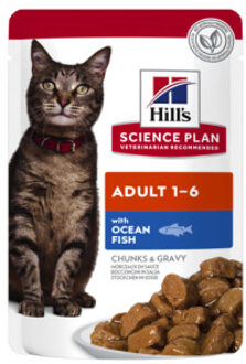 Hill&apos;s Hill's Adult nat kattenvoer met zeevis maaltijdzakje multipack 1 doos (12 x 85 g)