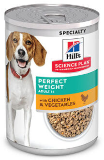Hill&apos;s Hill's Adult Perfect Weight kip groenten nat hondenvoer (blik 363gr) 1 tray (12 x 363 gram)