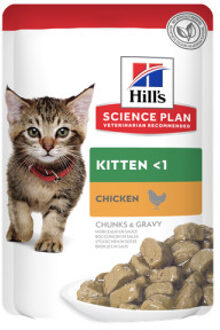 Hill&apos;s Hill's Kitten nat kattenvoer met kip maaltijdzakje multipack 4 dozen (48 x 85 g)