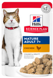 Hill's Hill's Mature Adult 7+ nat kattenvoer met kip maaltijdzakje multipack 2 dozen (24 x 85 g)