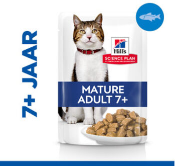 Hill's Hill's Mature Adult 7+ nat kattenvoer met zeevis maaltijdzakje multipack 1 doos (12 x 85 g)
