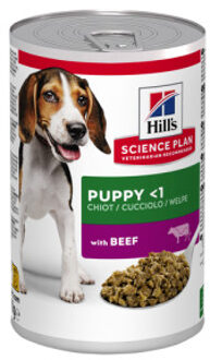 Hill's Hill's Puppy nat hondenvoer met rund blik 2 trays (24 x 370 g)