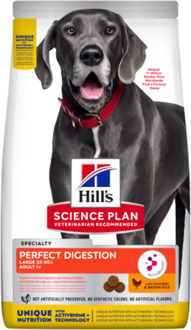 Hill's Adult Large Perfect Digestion - Hondenvoer - Kip - Rijst - 12 kg