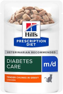 Hill's Prescription Diet 12x 85g Hill's Prescription Diet m/d met kip nat kattenvoer