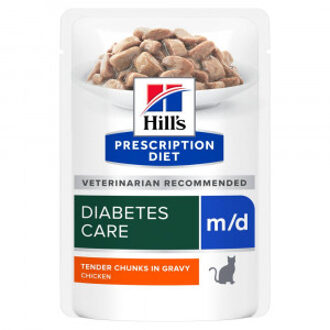 Hill's Prescription Diet 12x 85g Hill's Prescription Diet m/d met kip nat kattenvoer