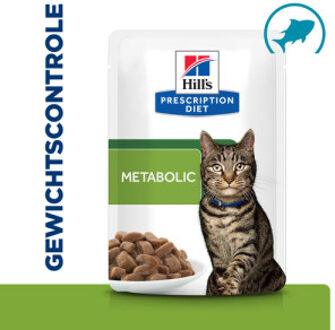 Hill's Prescription Diet 48x 85g Hill's Prescription Diet Feline Metabolic met zeevis nat kattenvoer