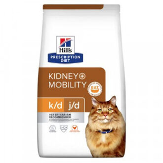 Hill's Prescription Diet 6kg Feline K/D +Mobility met Kip Hill's Prescription Diet Kattenvoer