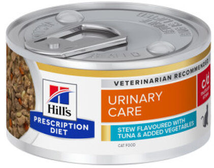 Hill's Prescription Diet C/D Multicare Stress Urinary Care stoofpotje voor kat met tonijnsmaak & groenten blik 1 tray (24 x 82 g)