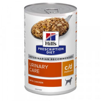 Hill's Prescription Diet C/D Multicare Urinary Care nat hondenvoer met kip blik 2 trays (24 x 370 g)