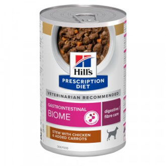 Hill's Prescription Diet Gastrointestinal Biome Digestive Care stoofpotje voor hond met kip & wortel (blik) 2 trays (24 x 354 g)