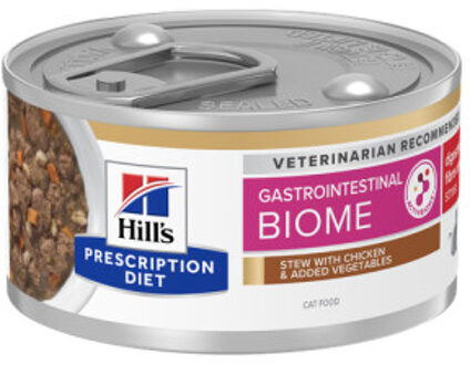 Hill's Prescription Diet Gastrointestinal Biome Stress stoofpotje voor kat met kip & groenten blik 1 tray (24 x 82 g)