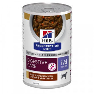 Hill's Prescription Diet I/D Low Fat Digestive Care stoofpotje voor hond met kipsmaak & groenten blik 2 trays (24 x 354 gr)