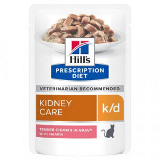 Hill's Prescription Diet K/D Kidney Care nat kattenvoer met zalm maaltijdzakje multipack 4 dozen (48 x 85 g)