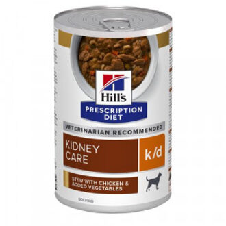 Hill's Prescription Diet K/D Kidney Care stoofpotje voor hond met kip & groenten blik 1 tray (12 x 354 g)