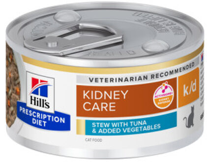 Hill's Prescription Diet K/D Kidney Care stoofpotje voor kat met tonijn & groenten blik 2 trays (48 x 82 g)