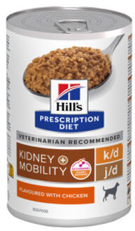 Hill's Prescription Diet K/D + Mobility nat hondenvoer met kipsmaak blik 2 trays (24 x 370 g)
