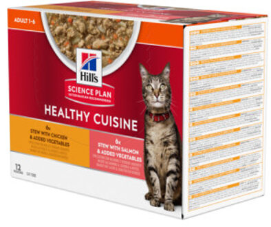 HILL'S SCIENCE PLAN 48x80g Adult Healthy Cuisine Kip & Zalm Hill's Science Plan Kattenvoer