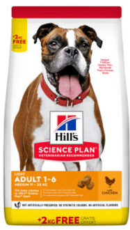 HILL'S SCIENCE PLAN Hill's Adult Light Medium met kip hondenvoer 2 x 2,5 kg