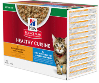 HILL'S SCIENCE PLAN Kitten Healthy Cuisine met Kip & Oceaanvis - 48 x 80 g