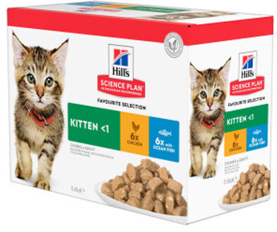 HILL'S SCIENCE PLAN Kitten - Kattenvoer - 12x85 gram - Kip - Vis - 1,02 kg