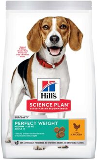 HILL'S SCIENCE PLAN Perfect Weight Adult Medium - Hondenvoer - Kip - 12 kg
