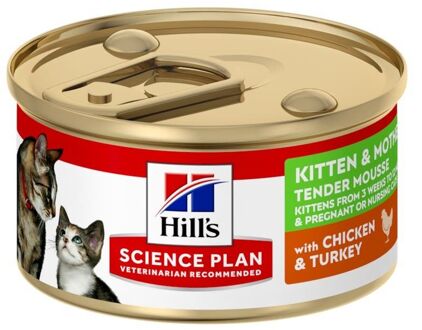 Hills Hill's Kitten Tender Mousse - Kattenvoer - Kalkoen - Kip - 85 gram