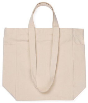 Hilo aware gerecyclede canvas boodschappentas met rits - maat One size Wit