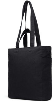 Hilo aware gerecyclede canvas boodschappentas met rits - maat One size Zwart