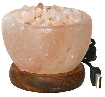Himalaya zoutsteen ledlamp/zoutlamp USB multikleur 14 cm