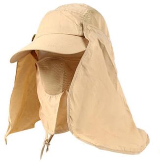 Himiss Mannen En Vrouwen Outdoor Zonwering Vissen Hoed Met Afneembare Gezicht Hals Cover Flap Zomer Fietsen Sneldrogend Cap khaki
